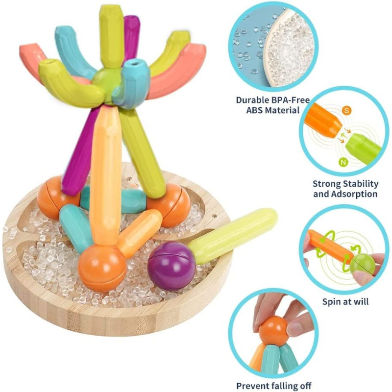 64-Piece Magnetic Sticks & Balls Educational Toy – STEM Learning Game for Kids