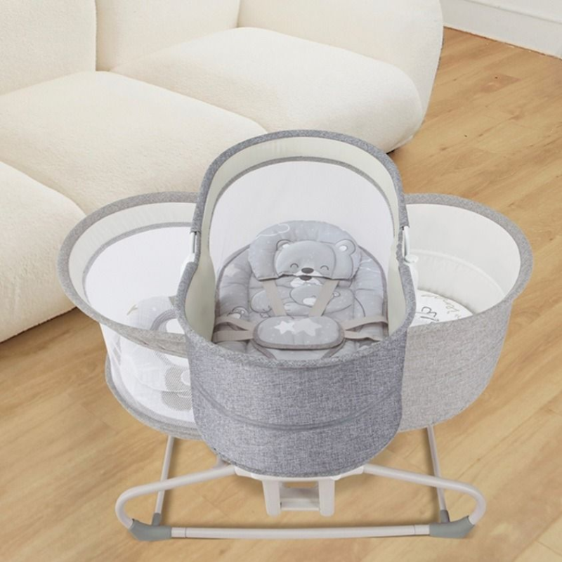 Deluxe 4-in-1 360° Sway Bassinet | Smart Soothing Cradle for Babies