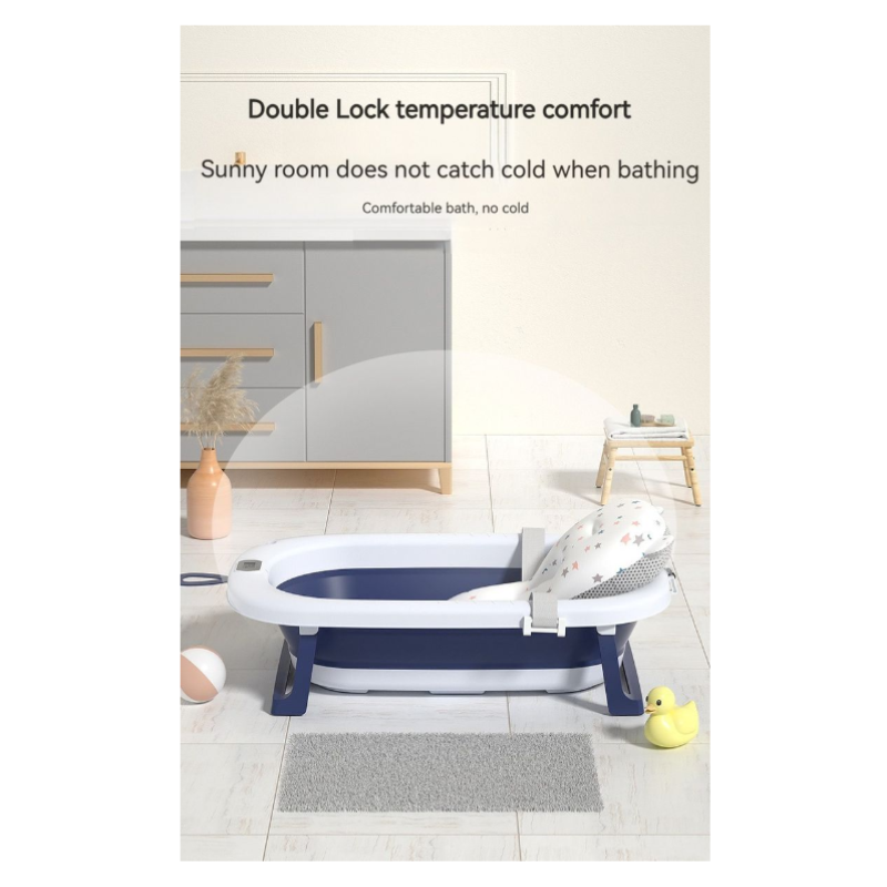 Baby Plastic Folding Bath Tub with Temperature Display – Safe, Spacious, and Convenient