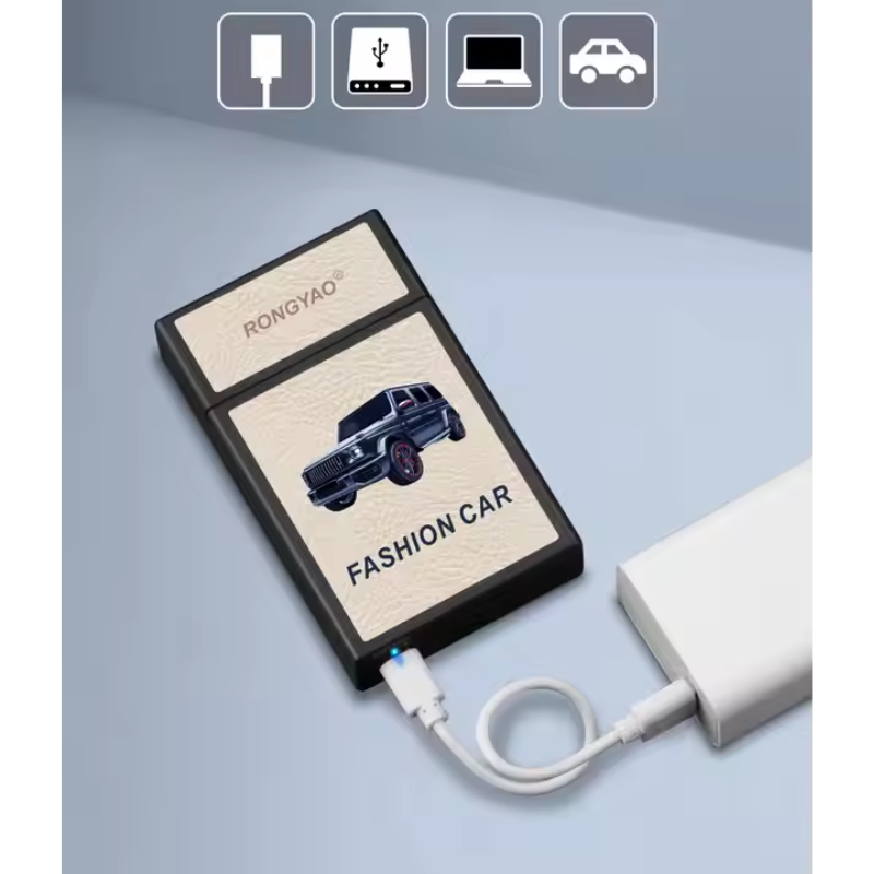 2-in-1 Electric Cigarette Case with Heated Coil Lighter | Custom Logo | USB-C Rechargeable