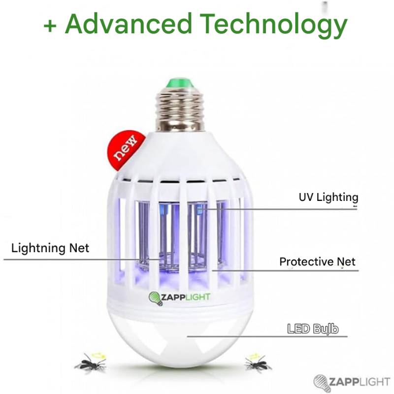 2-in-1 LED Mosquito Killer Lamp – Safe Indoor & Outdoor Fly & Insect Zapper | Non-Toxic & Chemical-Free