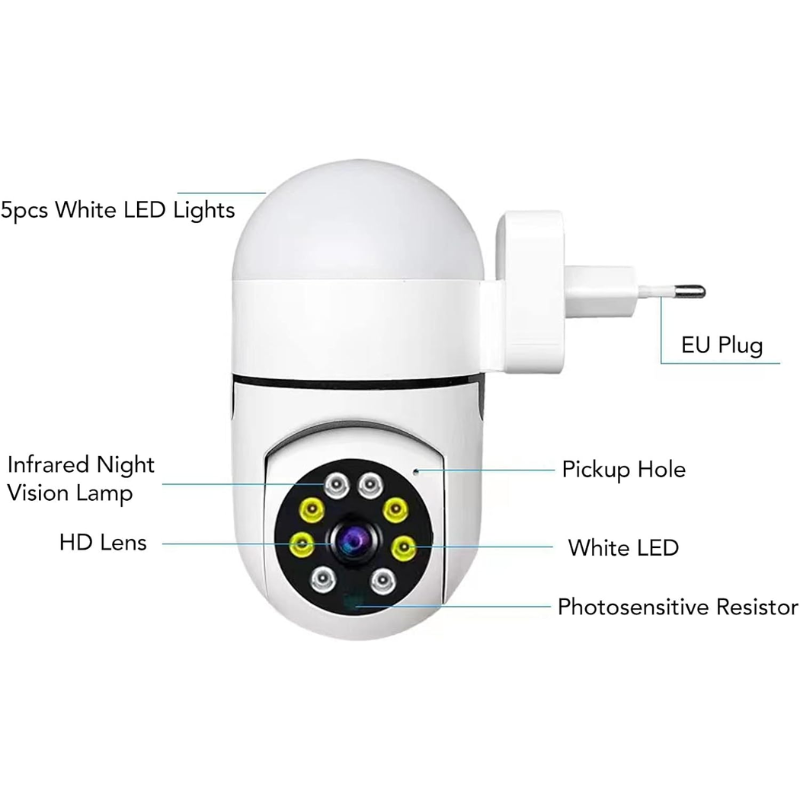WiFi Outdoor Security Camera 2MP | 2-Way Audio, Night Vision, Auto Tracking, IP66 Waterproof
