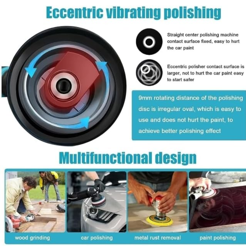 12V Electric Car Polisher Machine with 8-Speed Control & Polishing Pad Kit – Portable, Multi-Surface Buffer