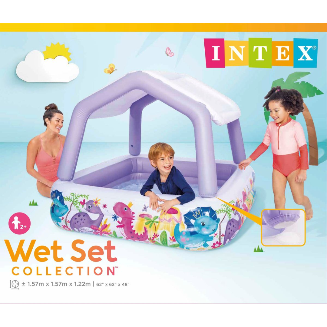 Kids Activity Pool House with Sunshade – Inflatable Play Pool for Outdoor Summer Fun