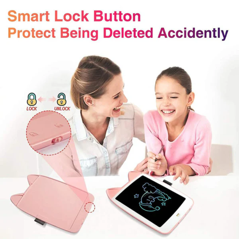 8-Inch LCD Smart Screen Drawing Tablet – Kitten Magic Board for Kids & Adults