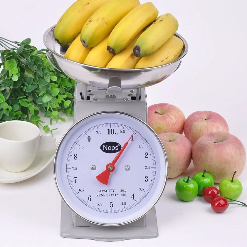 10KG Stainless Steel Analog Kitchen Scale – Heavy Duty Disc Spring Weighing Scale (YD447348)