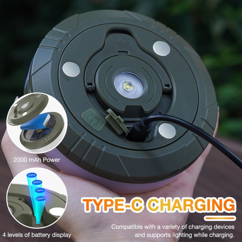 Rechargeable Outdoor Camping String Lights – 10M Waterproof Retractable LED Fairy Lights with Multiple Modes – Warm Light for Tents, RVs, and Outdoor Decor