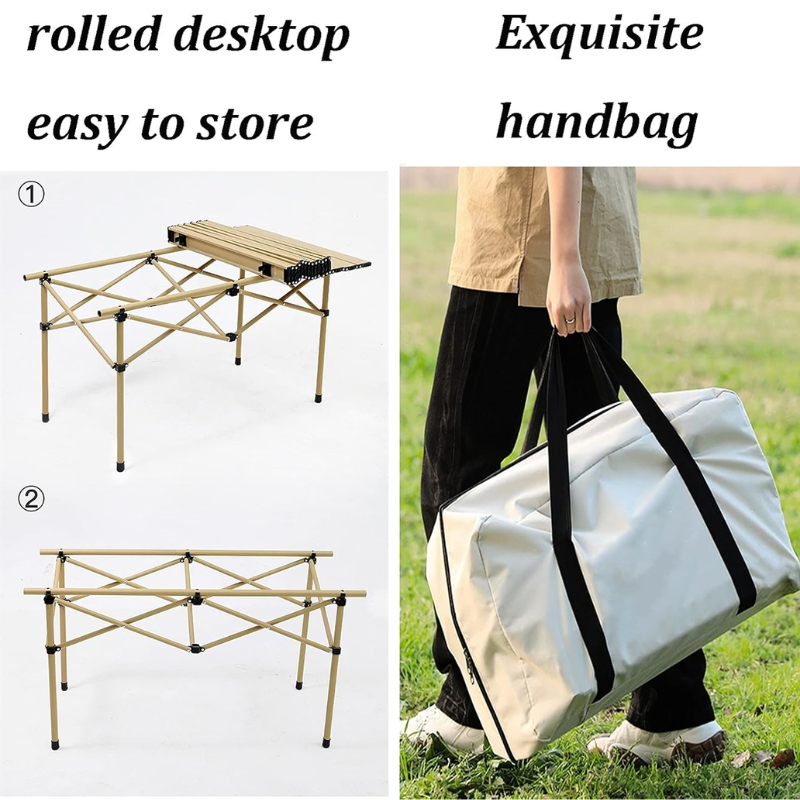 Folding Camping Table and Chair Set – Lightweight, Portable, Durable (4-in-1 Set, 36x36x31cm)