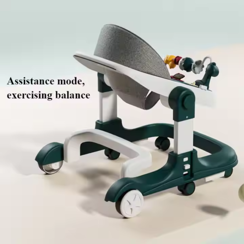 Foldable 3-in-1 Plastic Baby Walker with Silent Wheels for 6-12 Months