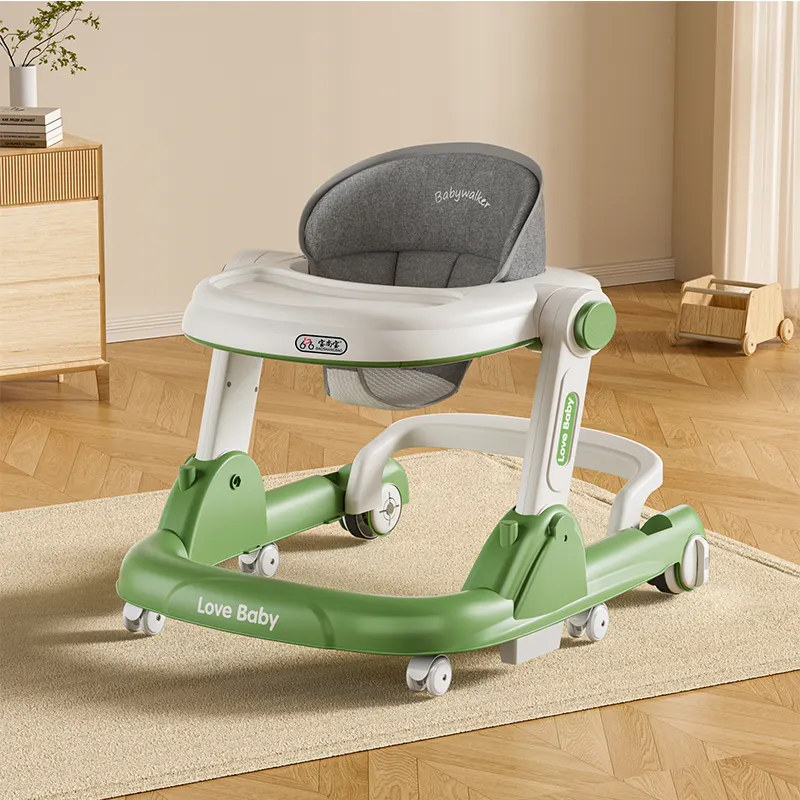 Foldable 3-in-1 Plastic Baby Walker with Silent Wheels for 6-12 Months