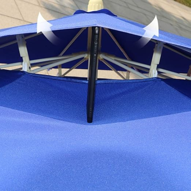 Garden Parasol Deluxe Double Top Patio Umbrella – 2.8m Outdoor Sun Shade, UV-Resistant, Windproof & Waterproof for Garden, Beach, Balcony & Pool