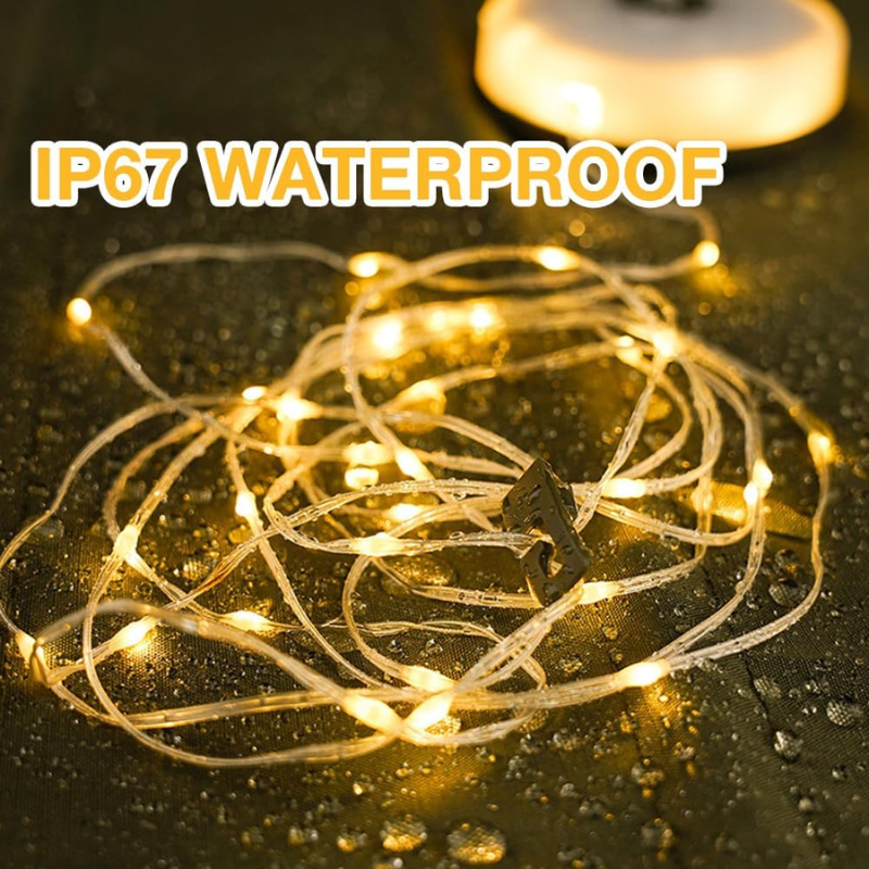 Rechargeable Outdoor Camping String Lights – 10M Waterproof Retractable LED Fairy Lights with Multiple Modes – Warm Light for Tents, RVs, and Outdoor Decor