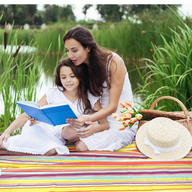 Extra Large Waterproof Picnic Blanket – Sandproof, Lightweight & Foldable Mat with Handle (78.7x78.7in)