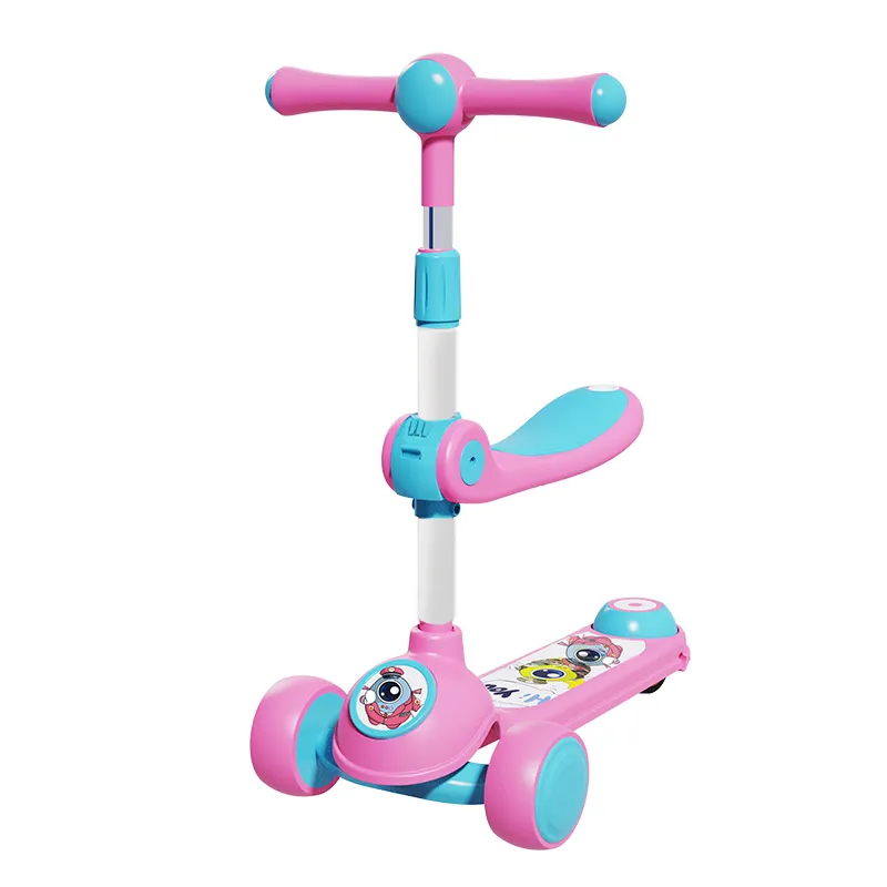 Adjustable 3-in-1 Kids Scooter with Music & Lights | Foldable Toddler & Teen Scooter