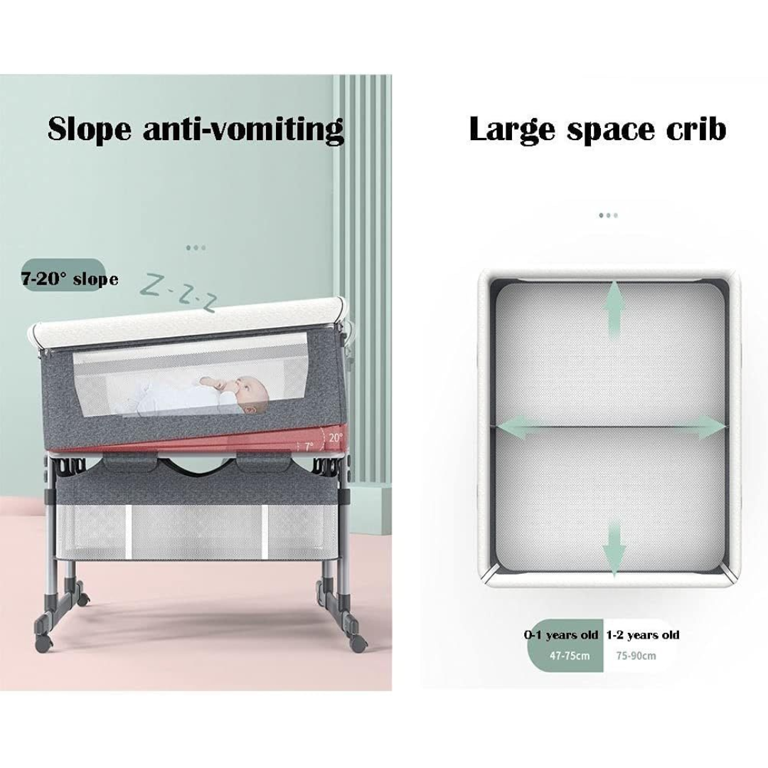 Foldable Twin Bedside Baby Cot – 4-in-1 Convertible, Portable & Adjustable Baby Crib