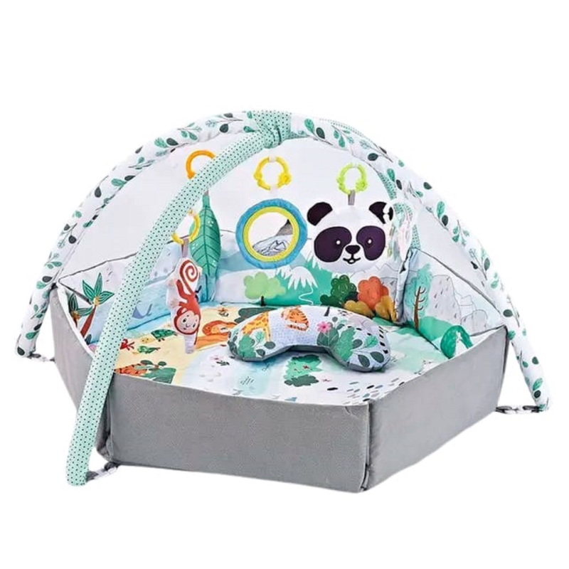 Foldable Hexagonal Activity Gym & Ball Pit - Plush Baby Play Mat with Musical Features