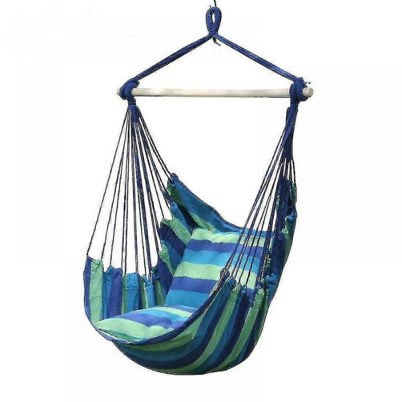 Hammock Hanging Rope Chair with 2 Pillows – Indoor & Outdoor Swing Seat for Ultimate Comfort