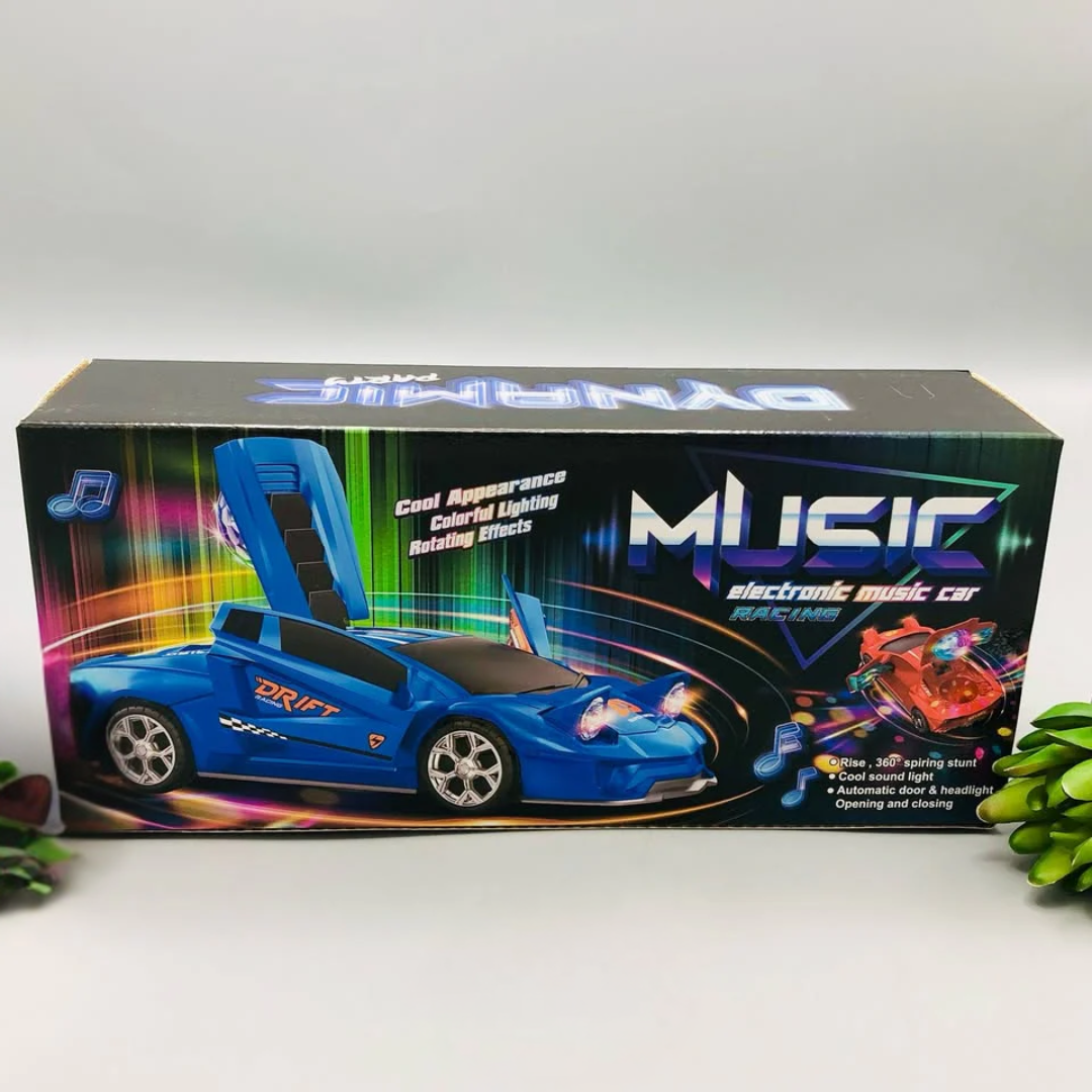 Automatic Openable Doors Musical Car With Lights – 360° Rotating Battery-Operated Toy Car for Kids (Ages 3+)