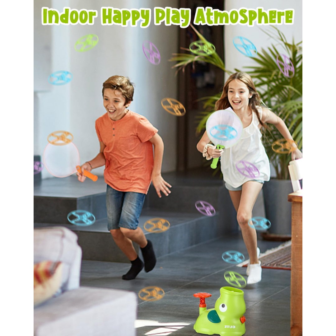 Cute Animal Air Launcher Toy Set for Kids – Bubble Flyer Game with Safety Shields & Catch Nets