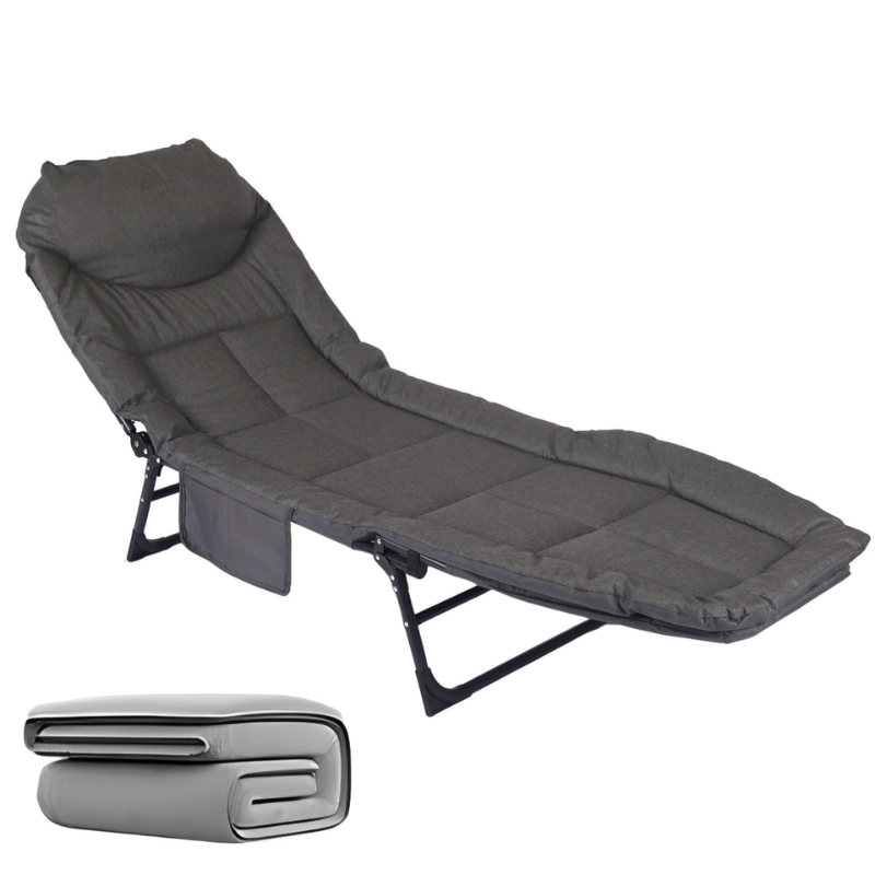 Multi-Functional Foldable Camping Bed & Lounge Chair – 176cm | Ergonomic, Portable & Adjustable