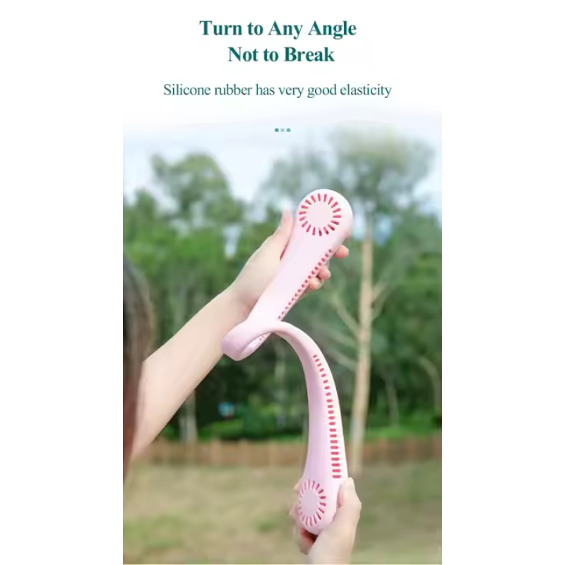 Portable Neck Fan - USB Rechargeable, Waterproof, Adjustable Wearable Fan for Travel, Office & Sports