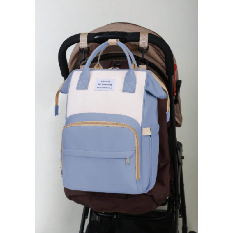 Upgraded Oxford Fabric Diaper Bag – Waterproof, Lightweight & Large Capacity with Insulated Bottle Holders