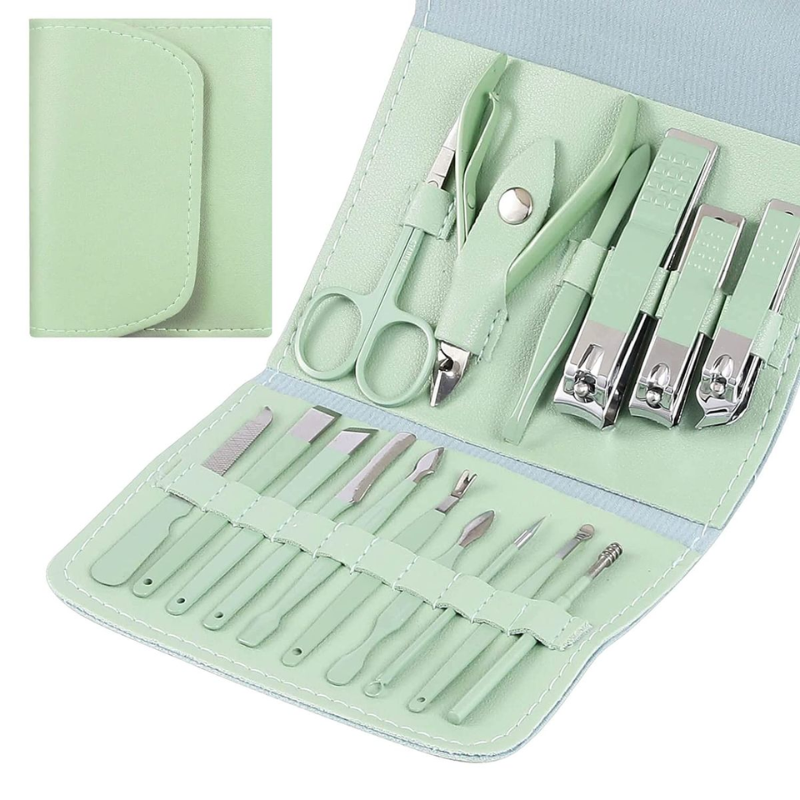 16-Piece Manicure & Pedicure Nail Clipper Set with Travel Case – Professional Grooming Kit