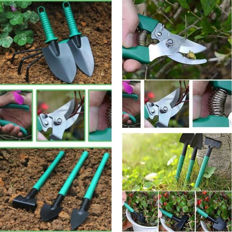 10-Piece Heavy Duty Stainless Steel Gardening Tool Kit with Carrying Case