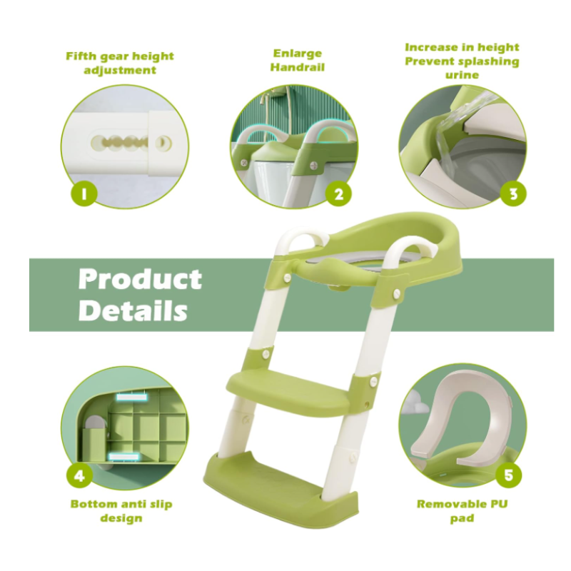 2-in-1 Potty Training Toilet Seat with Step Stool Ladder – Safe, Ergonomic & Easy-to-Assemble Potty Training Solution