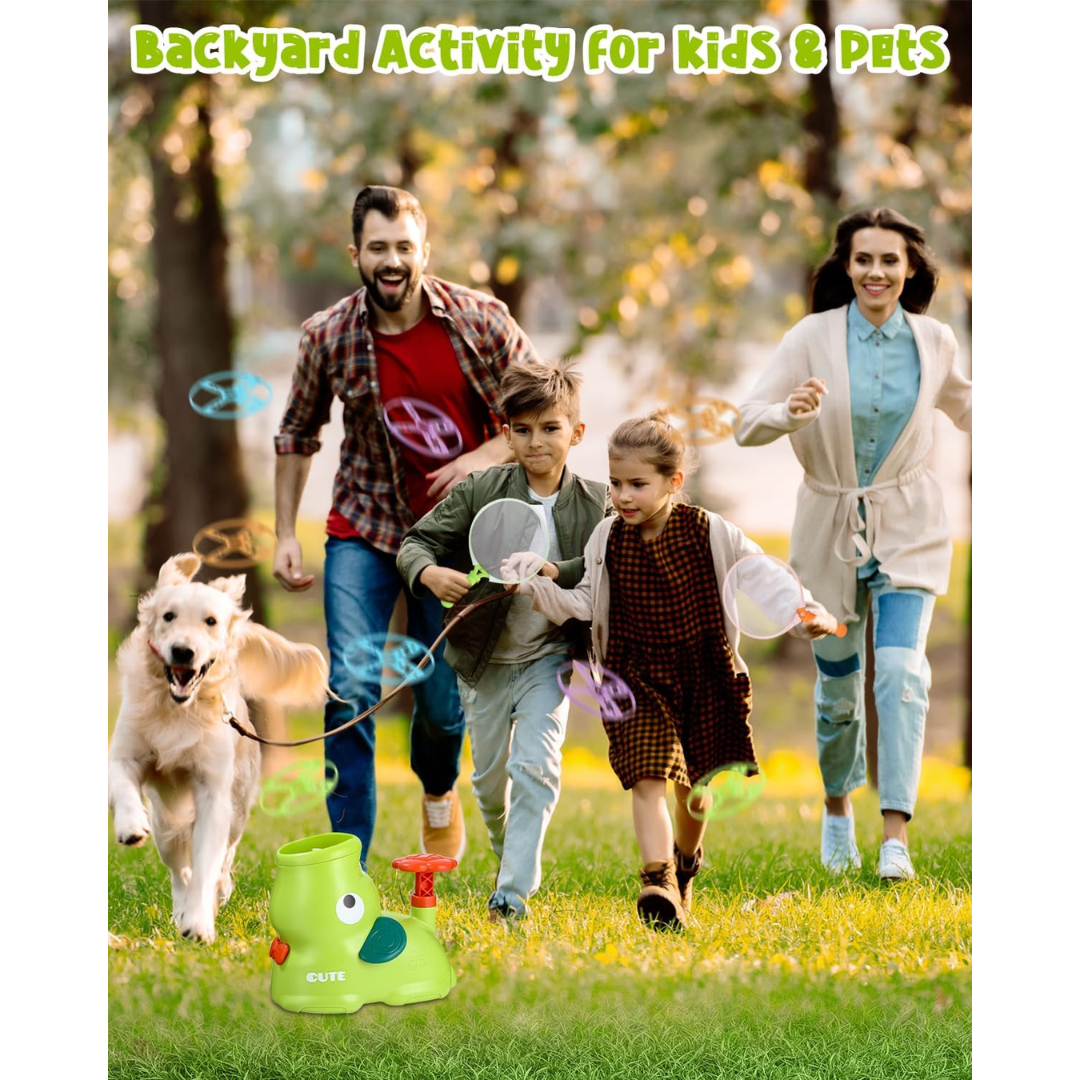 Cute Animal Air Launcher Toy Set for Kids – Bubble Flyer Game with Safety Shields & Catch Nets