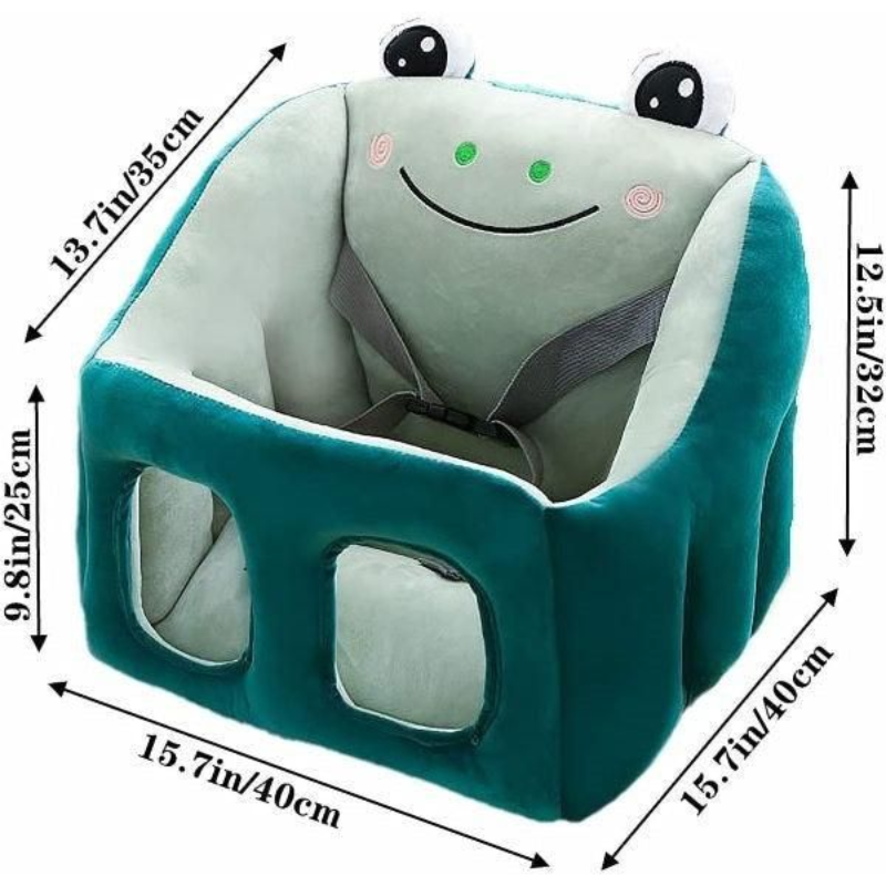 Cute Plush Baby Sofa Support Chair – Cartoon Animal Infant Seat with 360° Back Support & Safety Straps