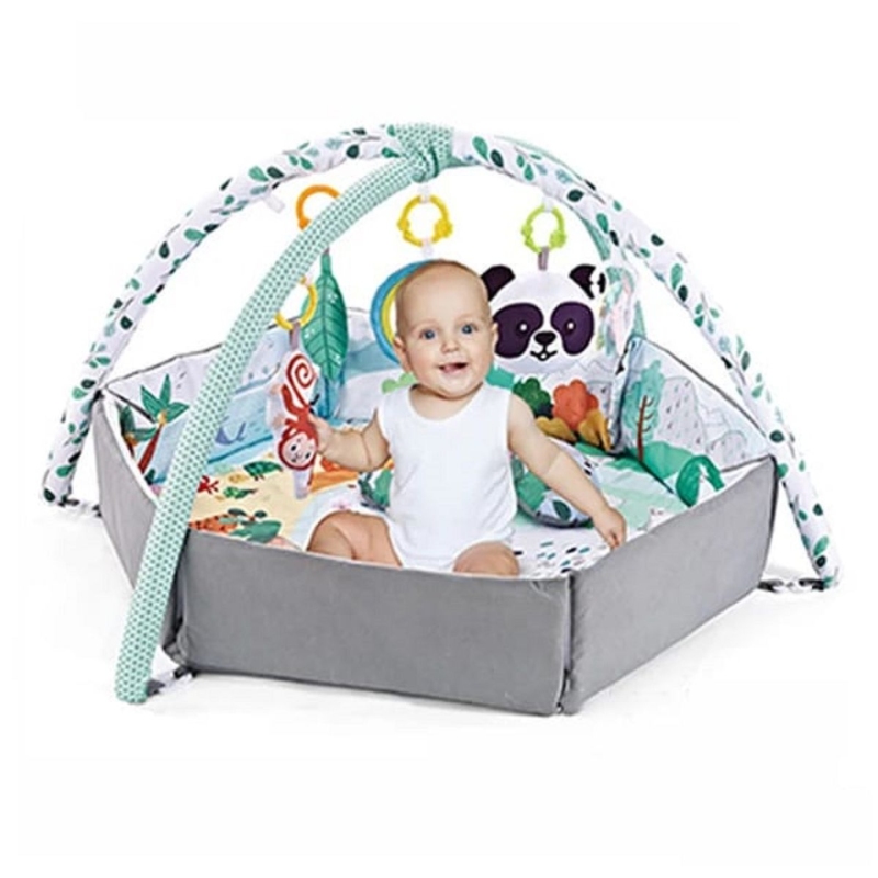Foldable Hexagonal Activity Gym & Ball Pit - Plush Baby Play Mat with Musical Features