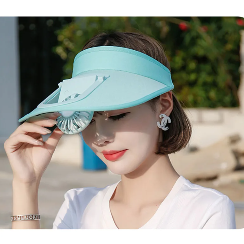Breathable USB Rechargeable Summer Fan Cooling Cap – Stay Cool & Sun-Protected