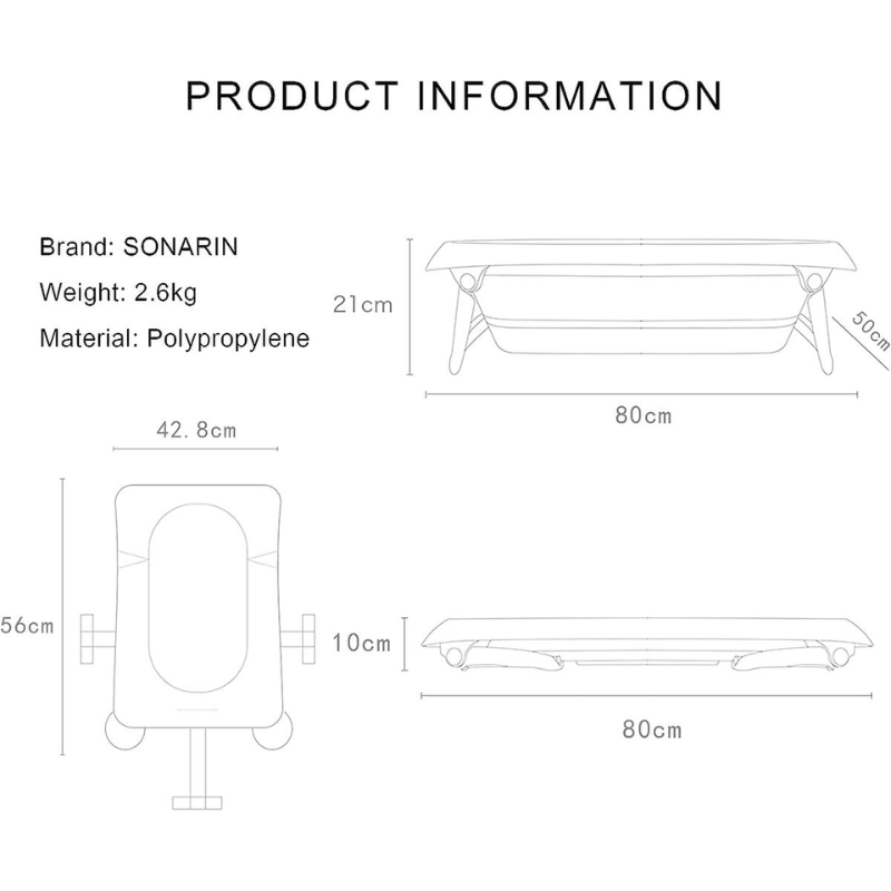 Foldable Baby Bathtub with Temperature Sensing | Lightweight, Safe, and Travel-Friendly