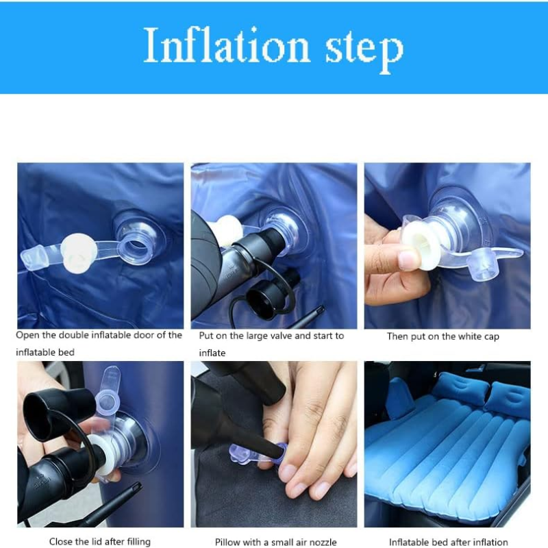 Car Travel Air Mattress – Portable Back Seat Car Sleeping Pad with Electric Air Pump – Fast Inflation for Camping, Travel, Hiking, and More
