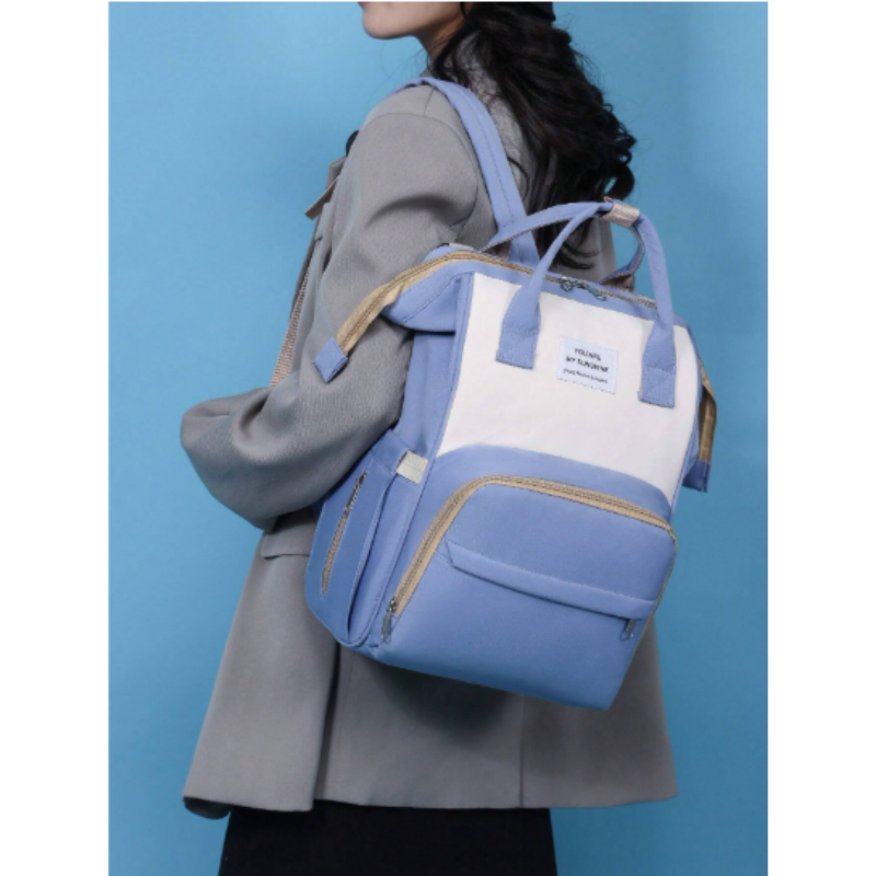 Upgraded Oxford Fabric Diaper Bag – Waterproof, Lightweight & Large Capacity with Insulated Bottle Holders