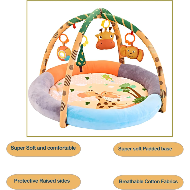 Baby Round Activity Play Mat Gym - Soft, Colorful, and Fun for Newborns & Beyond