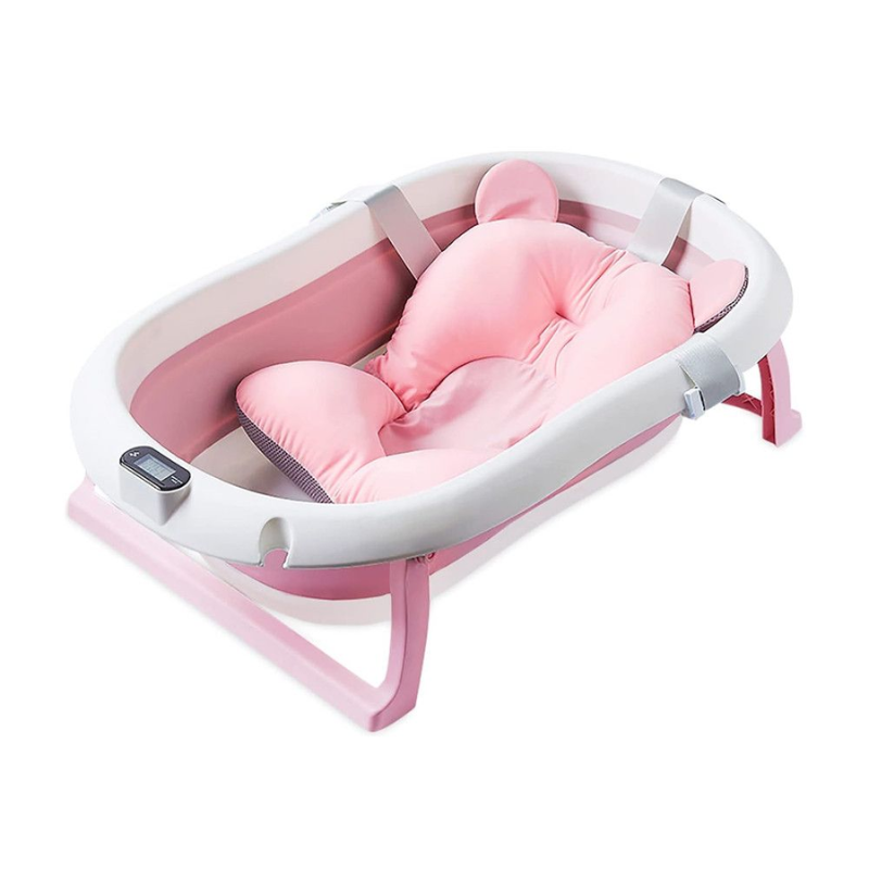 Foldable Baby Bathtub with Temperature Sensing | Lightweight, Safe, and Travel-Friendly