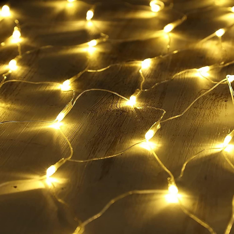 Outdoor Solar Christmas Net Lights – Waterproof LED Fairy Mesh Lights with Remote, 8 Modes, Warm White, 3m x 2m, 192 LEDs – Garden, Patio, Party & Wedding Decor