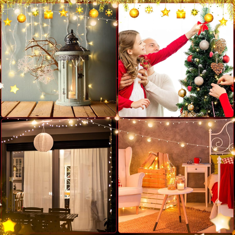 Waterproof Solar Powered String Lights - 10m | 200 LED | 8 Modes | Warm White Outdoor Fairy Lights
