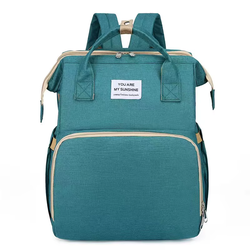 Crib Nappy Travel Foldable Waterproof Backpack Maternity Diaper Bag with Bassinet