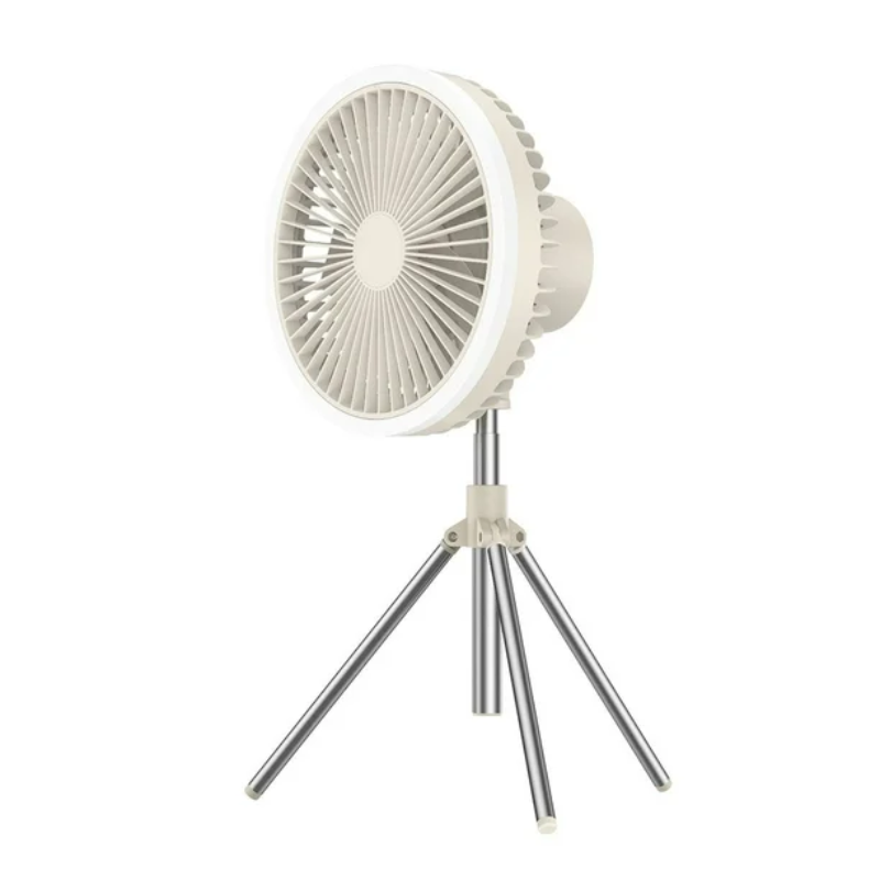 Portable Camping Fan – 10,000 mAh Rechargeable Battery, LED Light, Remote Control, Quiet & Adjustable Airflow