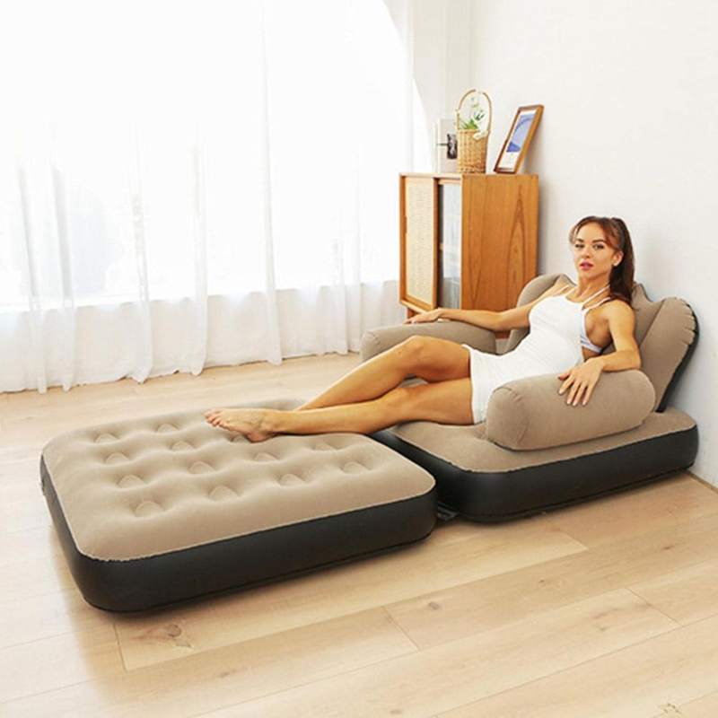 Multifunctional Single Size Inflatable Sofa with Air Pump – Ergonomic, Durable & Easy to Clean