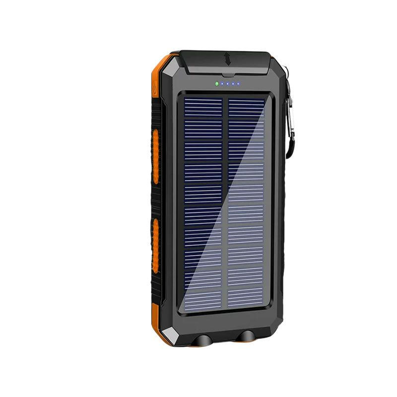 20000mAh Solar Power Bank with Dual USB, LED Flashlight & Compass – Portable Charger for Outdoors & Emergencies