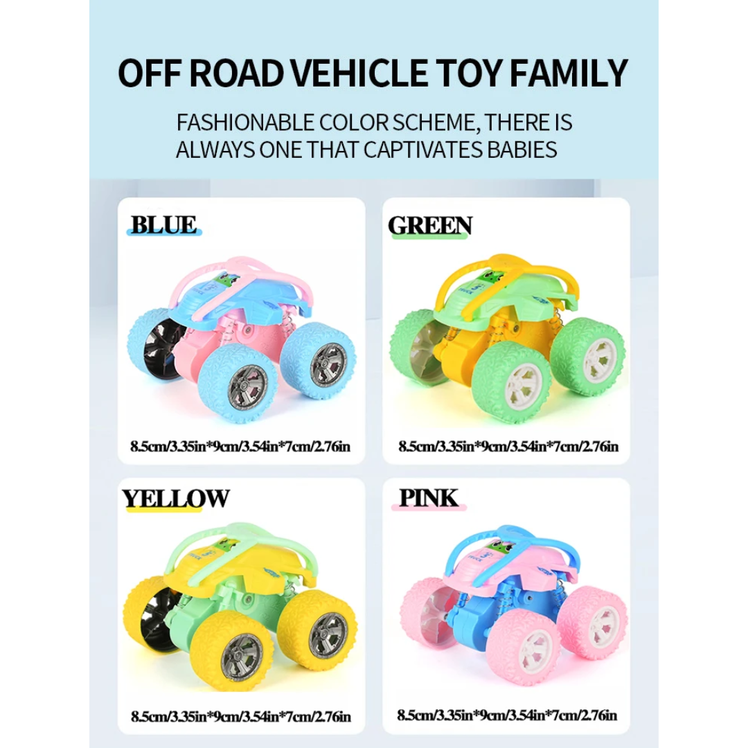 Color Matching Roll Car – Inertia-Powered 4WD Off-Road Toy Vehicle | Shockproof, Somersault & Fall-Resistant Huili Toy Car
