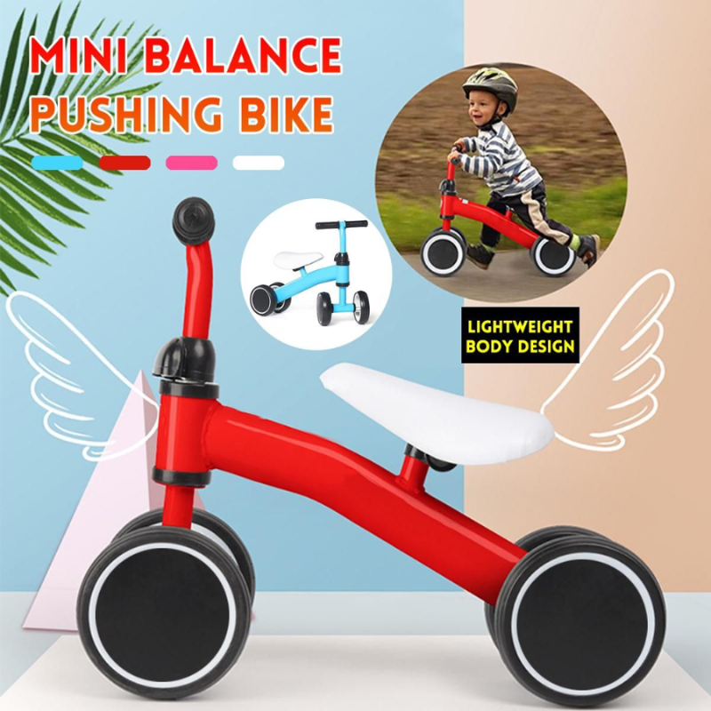 Adventure’s 4-Wheel Walker Bike for Toddlers – No Pedals, Lightweight Carbon Steel Frame