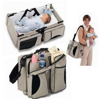 3-in-1 Portable Bassinet, Diaper Bag & Changing Station – Multifunctional Travel Baby Gear