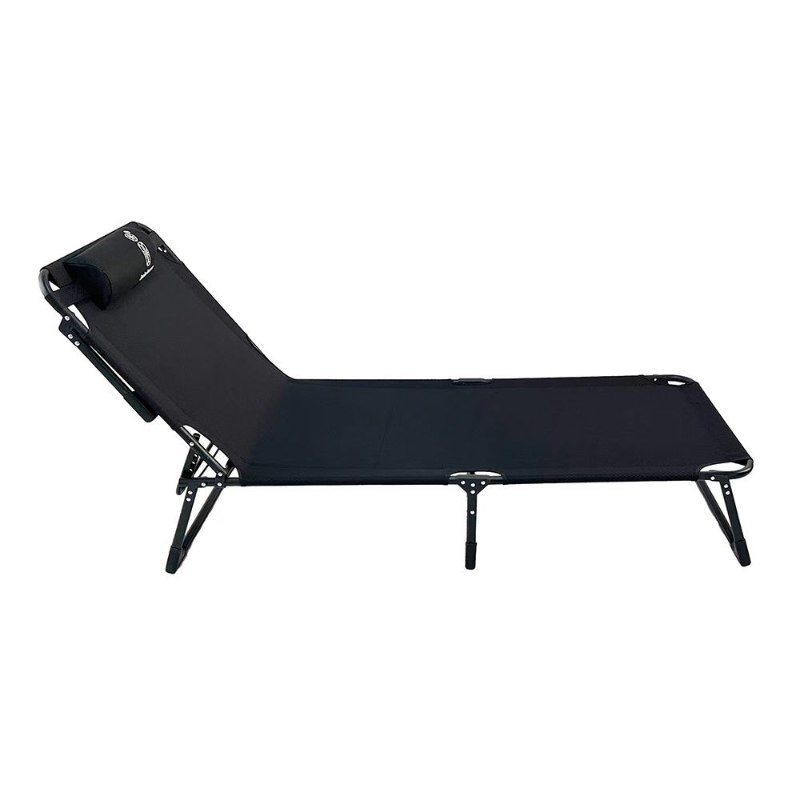 Reclining Foldable Outdoor Sun Lounger Cot Bed with Pillow – Heavy-Duty, Lightweight & Compact Camping Bed