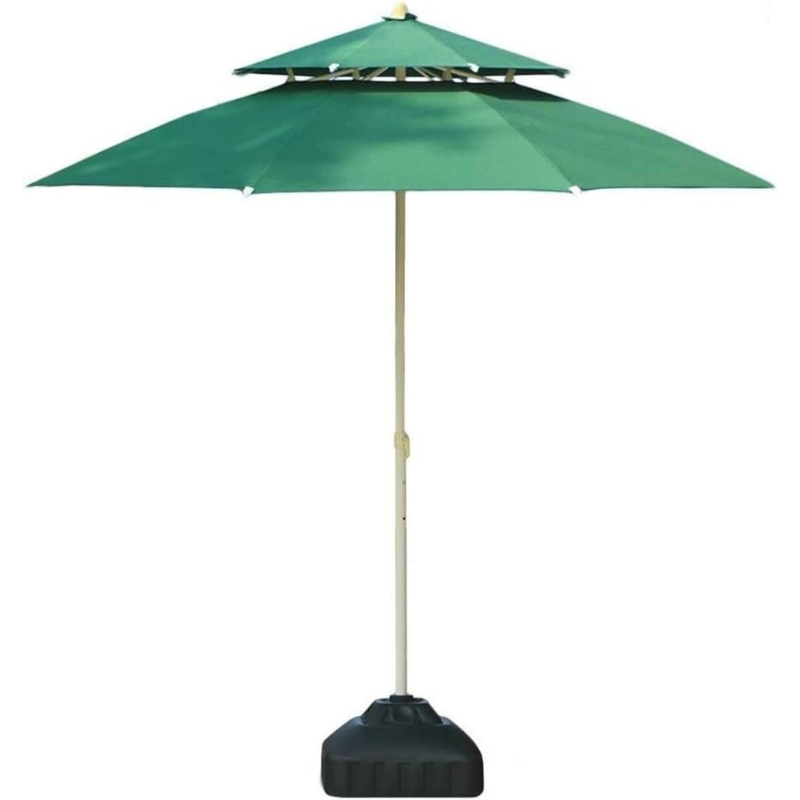 Garden Parasol Deluxe Double Top Patio Umbrella – 2.8m Outdoor Sun Shade, UV-Resistant, Windproof & Waterproof for Garden, Beach, Balcony & Pool