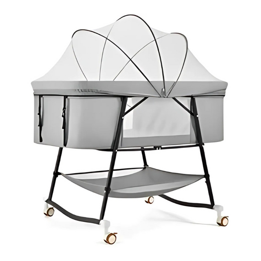 Baby Cradle Convertible Crib Single – Fabric, Grey | Versatile and Comfortable Nursery Solution